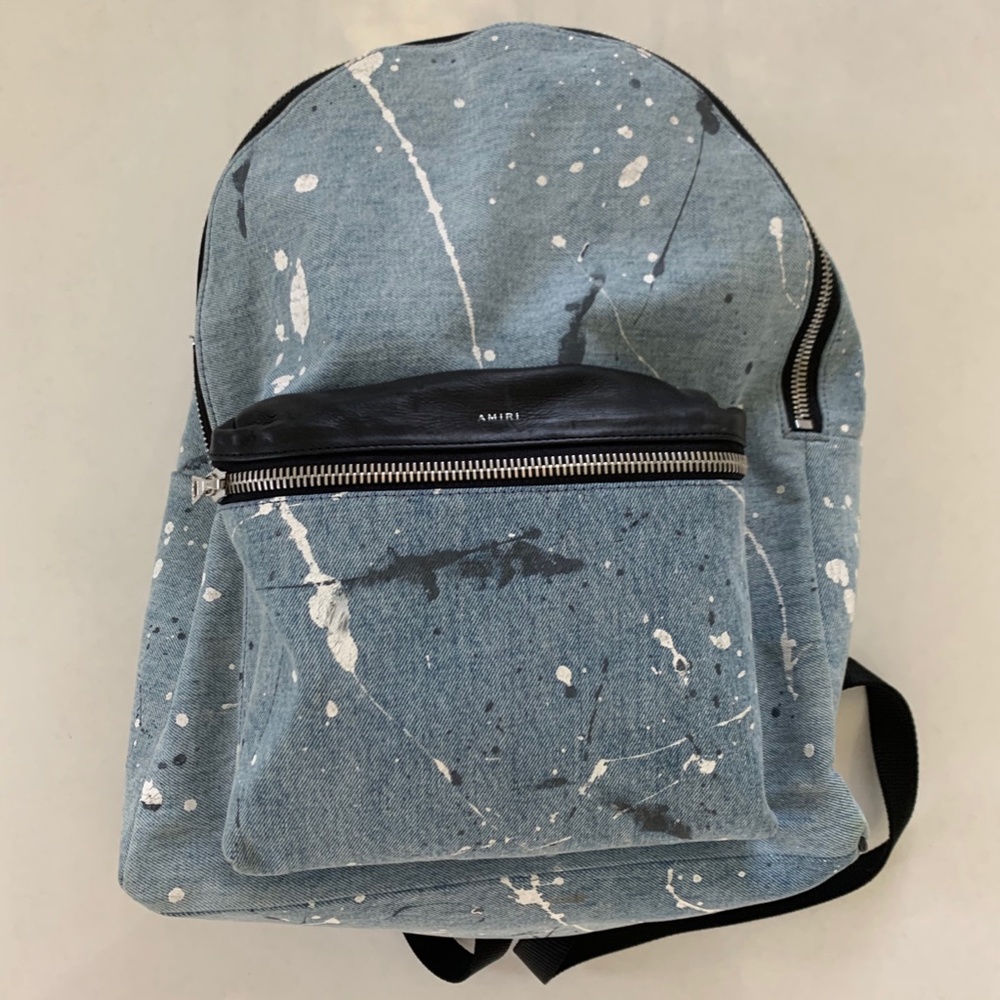 AMIRI Brand New Jean Backpack with Splatter Paint - Picture 3 of 3